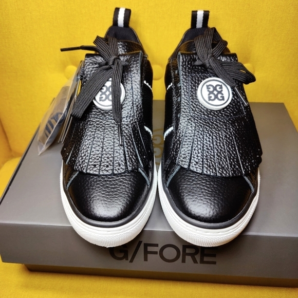 G/FORE | Shoes | Gfore Kiltie Disruptor Lace Up Black Pebbled Leather ...